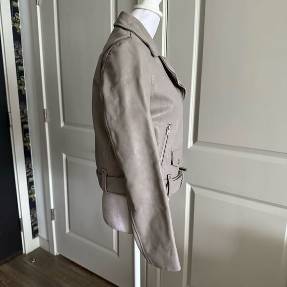Maje Gray Leather Jacket - Picture 8 of 9